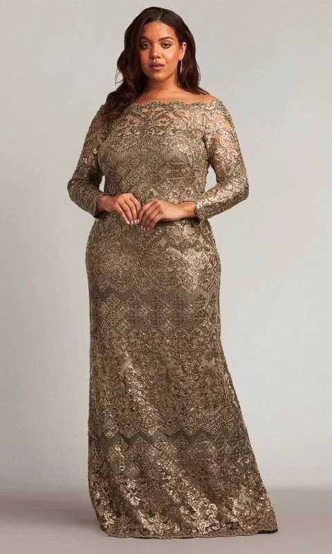 Short and sweet dresses for womenTadashi Shoji BMN18653LXQ - Embroidered Long Sleeve Formal Gown