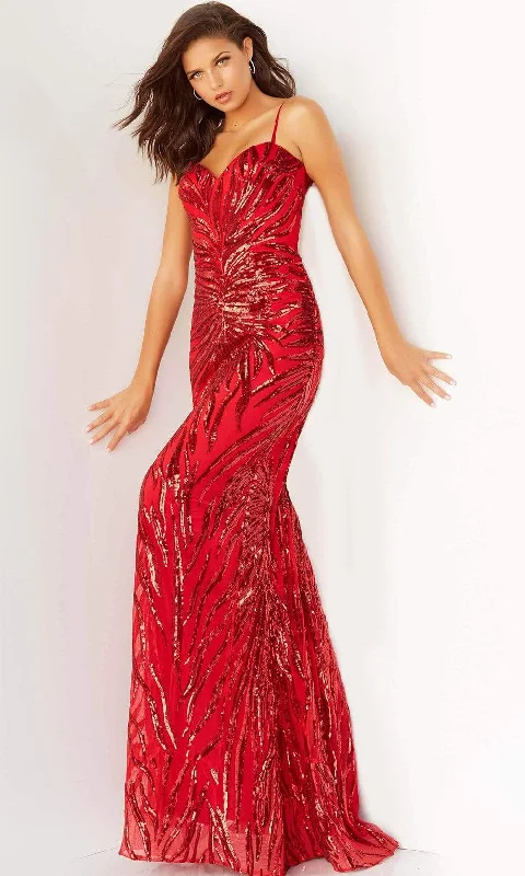 Festival dresses for music and arts eventsJovani - 08481 Sequin Tie-Back Plus Size Prom Sheath Gown