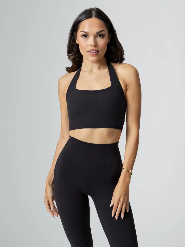 maternity lingerie collectionsRevolution Halter Crop - Onyx Black