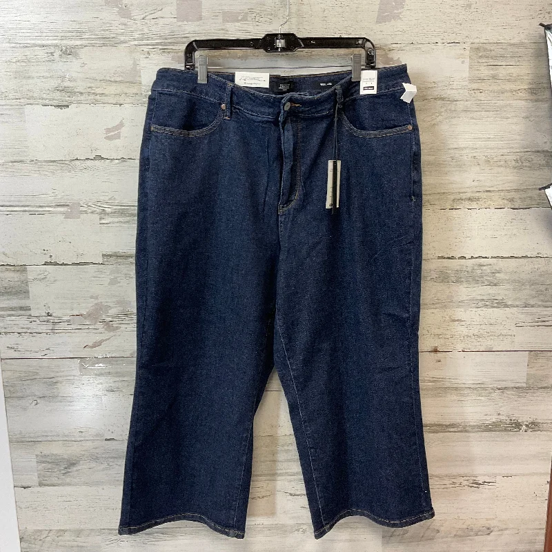 Jeans with a raw hem for an unfinished and rugged lookJeans Wide Leg By Judy Blue In Blue Denim, Size: 22