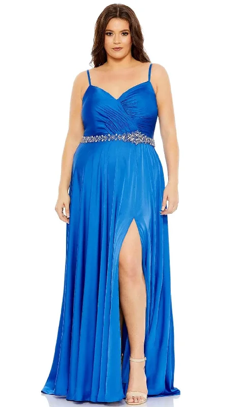 Transitional dresses for in-between seasonsMac Duggal 49575 - V Neck Charmeuse A-line Gown