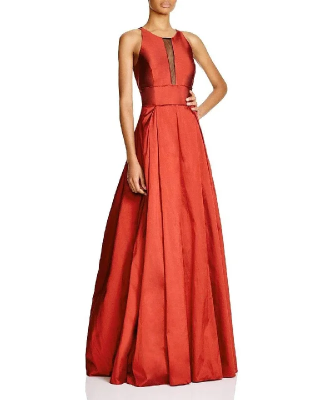 Summer dresses for hot weatherAidan Mattox - Illusion Paneled Taffeta Evening Gown 54467610  - 2 pcs Ruby In Size 0 and 8 Available