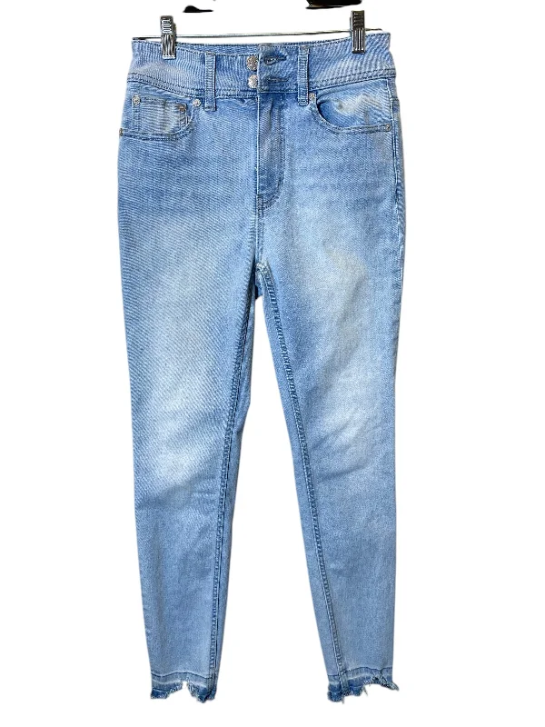 Jeans with a faux leather patch at the back pocketJeans Skinny By We The Free In Blue Denim, Size: 26