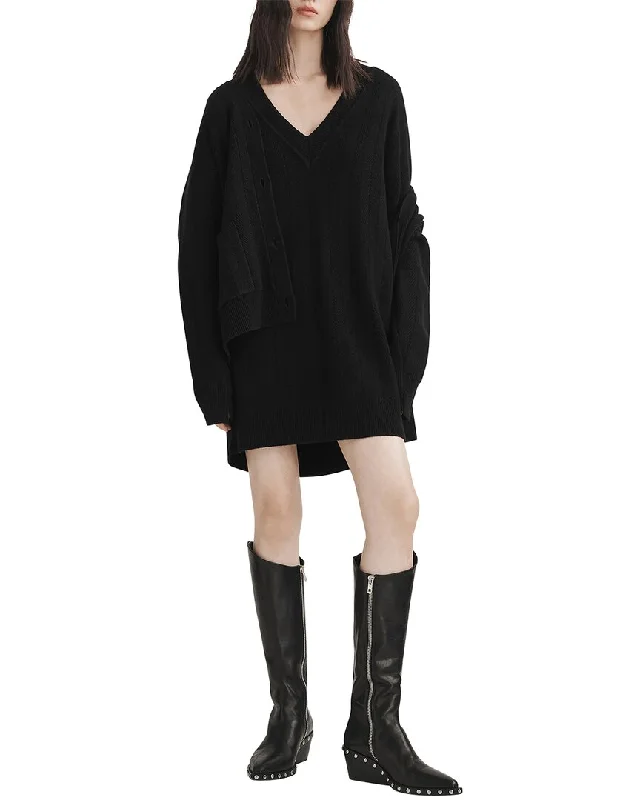 Round-neck dresses for womenrag & bone Durham Herringbone Cashmere Mini Dress