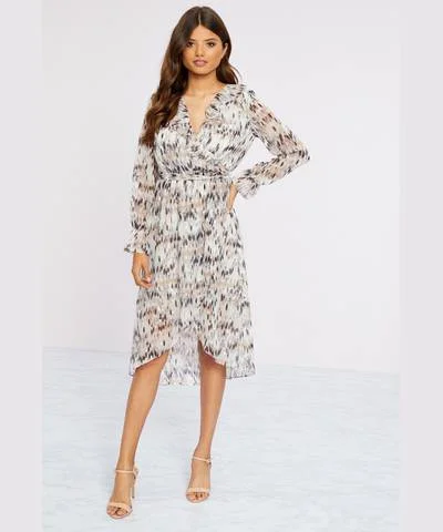 Satin dresses for womenFoil Printed Midi Dress