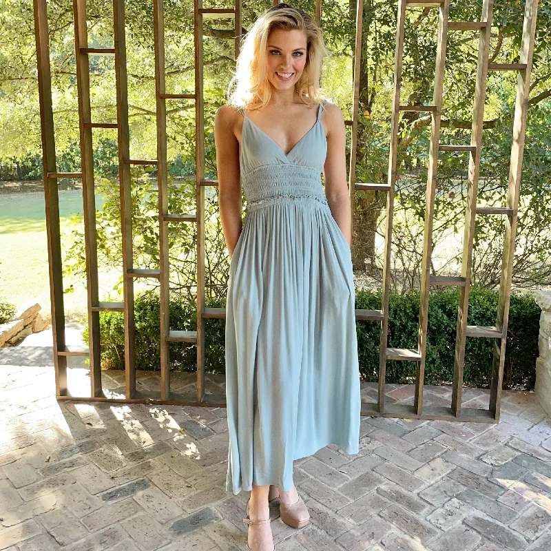 Cocktail dresses for womenBaby Blue Ankle Maxi Dress