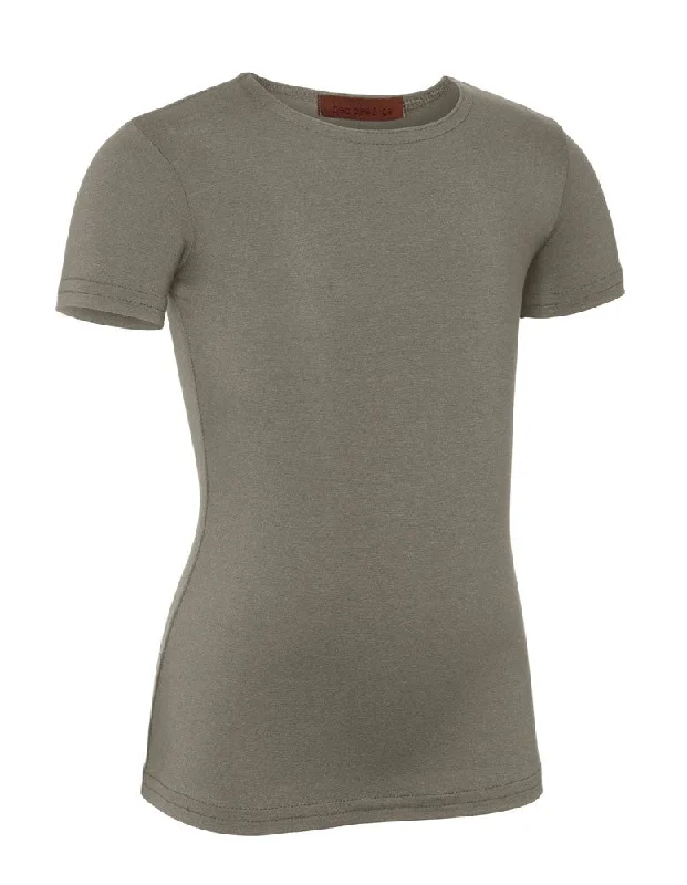 seamless lingerie with lace edges on the pantiesPB&J Girls Cotton Short Sleeve Shell - Dark Gray