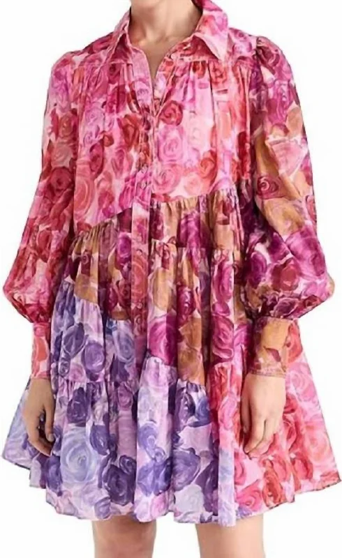 Midi dresses for womenVision Mini Long Sleeve Dress In Kaleidoscopic Rose