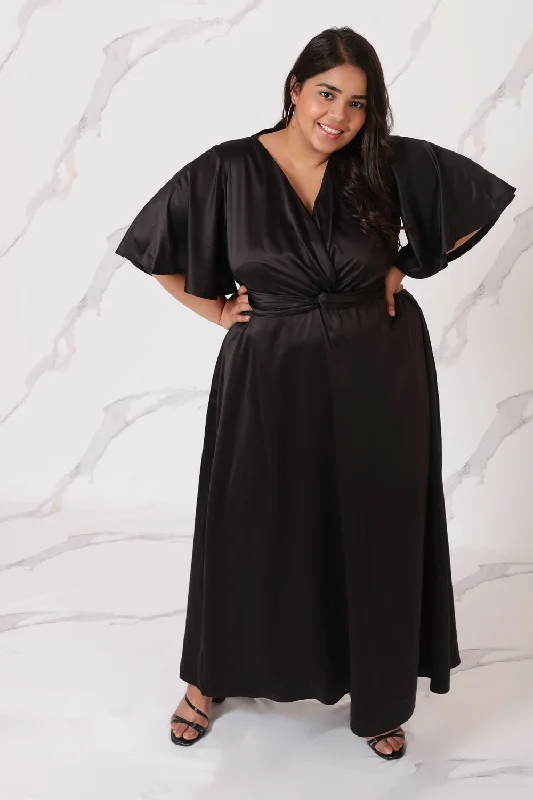 Limited edition dresses for collectorsBlack Satin Knot Dress