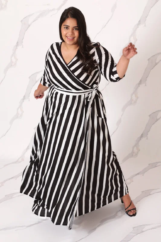 Designer dresses for high-end fashionMagical Stripes True Wrap Dress