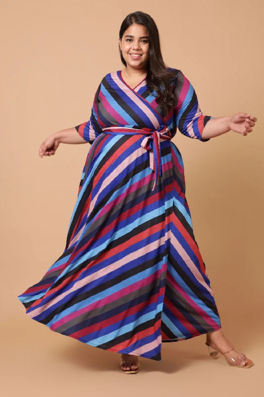 Sustainable dresses for eco-conscious womenPlayful Stripes True Wrap Dress