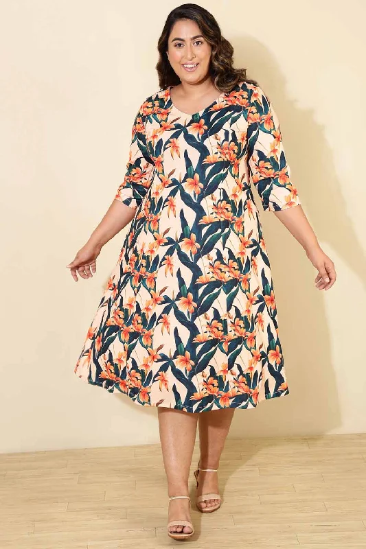 Shift dresses for womenPlus Size Floral A line Dress