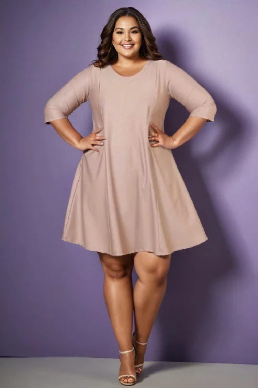 Short and sweet dresses for womenPurple Taupe Shimmer Plus Size Dress