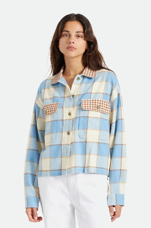 Moisture-wicking women's topsBowery Women's L/S Flannel - Casa Blanca Blue/Dove