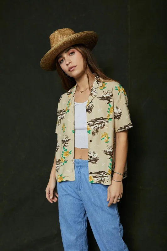 Plus-size women's topsBunker Paradise S/S Woven - Safari