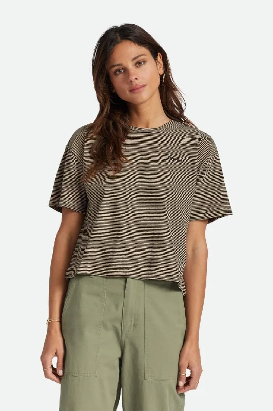 Olive green women's topsGrenada S/S Skimmer Tee - Sand