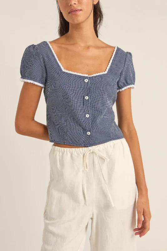 Cropped women's topsSadie Top Navy