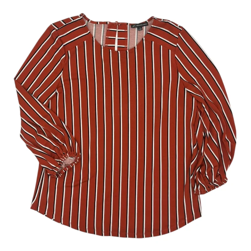 Striped women's topsTop Ls By Adrianna Papell In Orange, Size:S